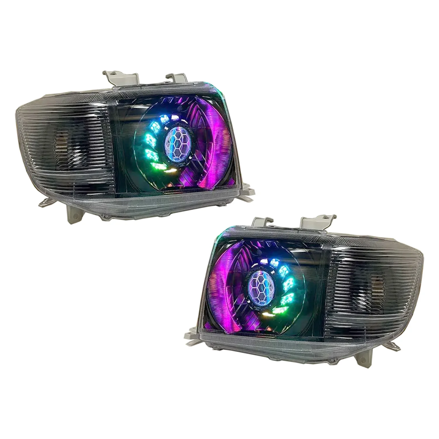 

Customized Head Lamp RGB Headlights Bi Led Projector Lens Demon Eye For Toyota Land Cruiser 70 Series Fj79 Lc79