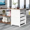 L Shaped Computer Desk with Storage Drawers, 59 inch Corner Desk with Shelves, Reversible L-Shaped Office Desk Study 6