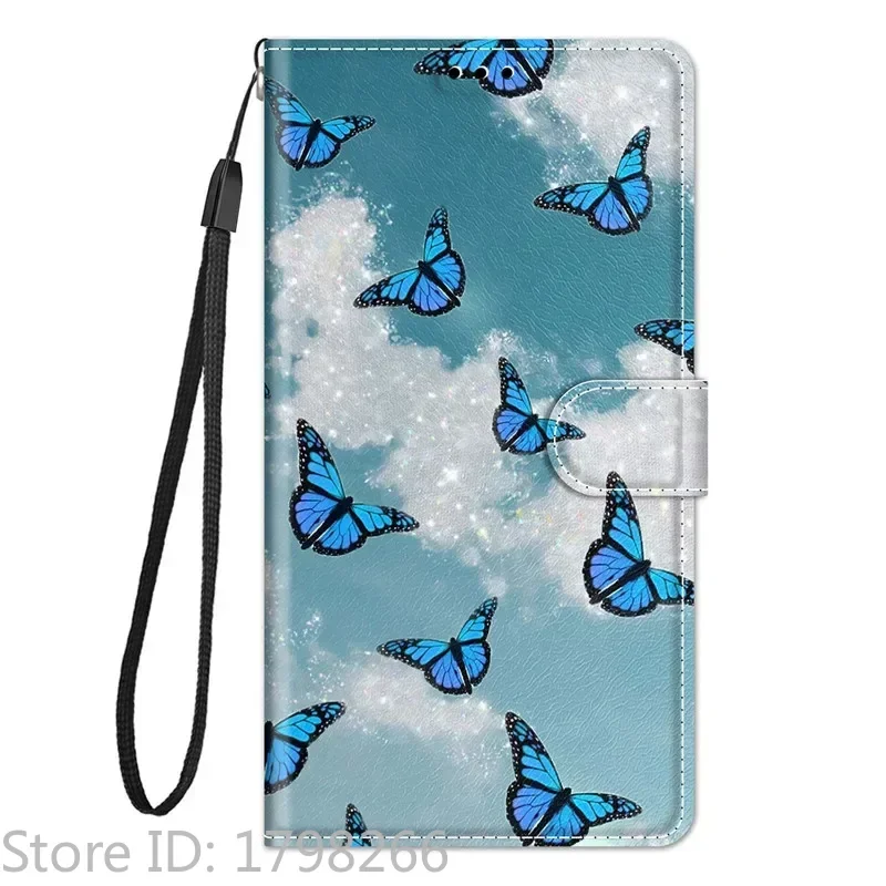 Leather Wallet Phone Case - Magnetic Flip Cover with Stand and Artistic Design