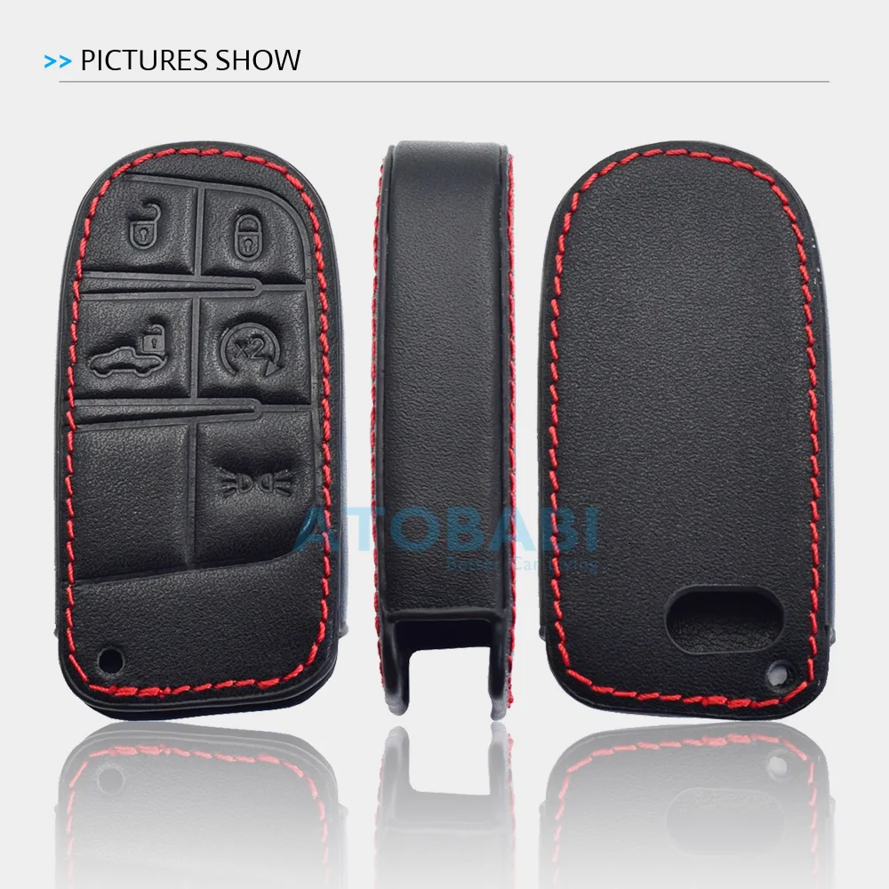 가죽 자동차 키 케이스 원격 제어 보호기 커버 키 체인 Fiat Toro Freemont Dodge Charger Challenger Jeep Grand Cherokee