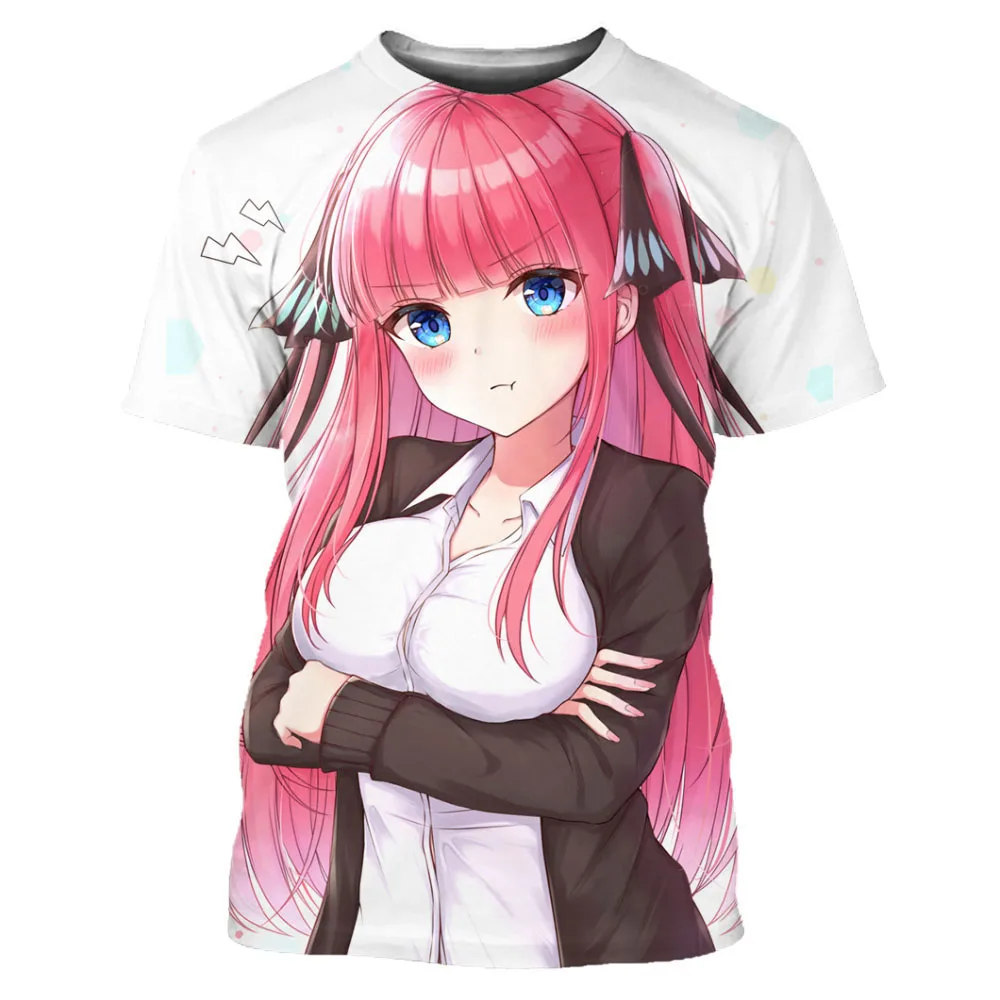 

Summer Men's T-shirt Animation Girl Nakano Nino 3D Printing Fashion Everything Oversized T-shirt Short-sleeved Top Hot Sale