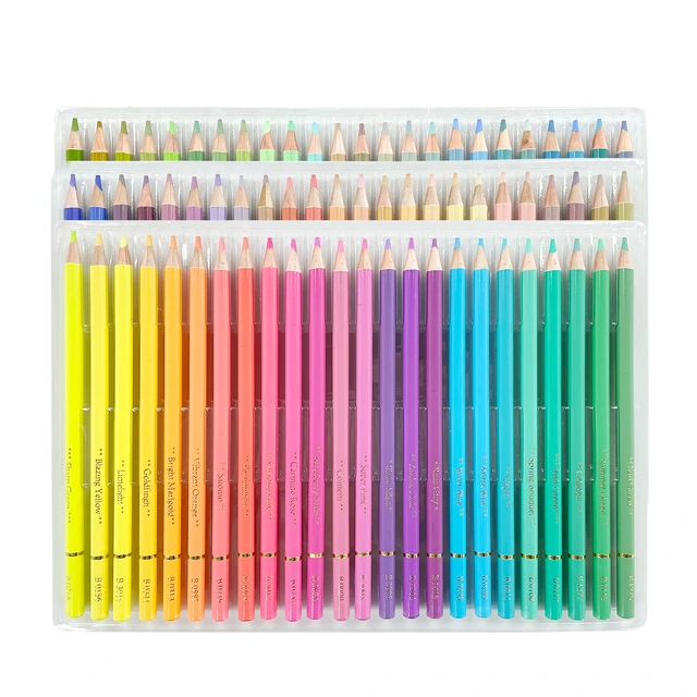 Macaron 50 Colored Pencils Set, 12 Metallic Arts Drawing