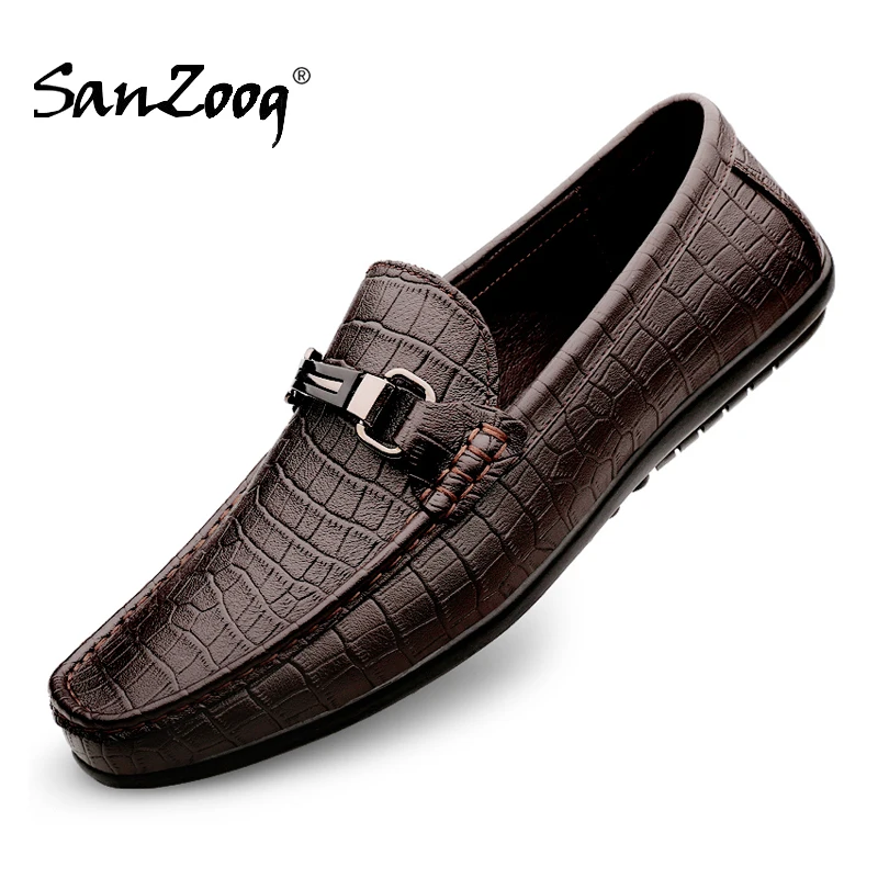 

Sanzoog Spring Autumn Slip On Casual Genuine Leather Shoes Loafers Men Driving Shoes Fashion Loafer Man Shoe Breathable