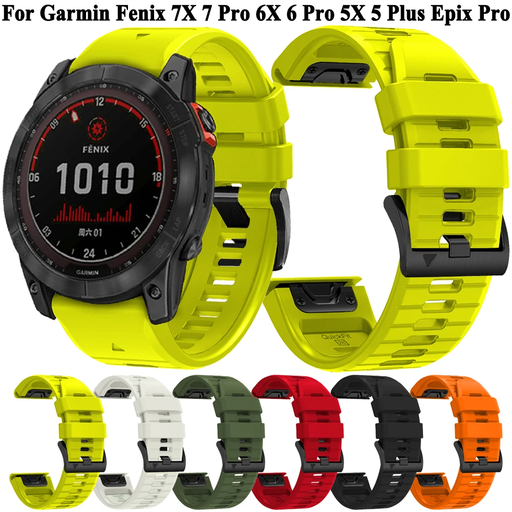 Cinturino Fenix 7 In Silicone 22 Mm, Ricambio Quick-Fit Per Garmin Fenix 6/5/Forerunner 935, Chiusura Metallo, Comodo E Sicuro