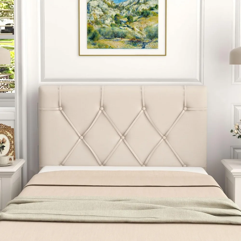 Twin XL Size Bed, Wall Mounted Twin Headboard Only, Modern Button Tufted for Dorm Bedroom, Attachment Device, Headboards 3