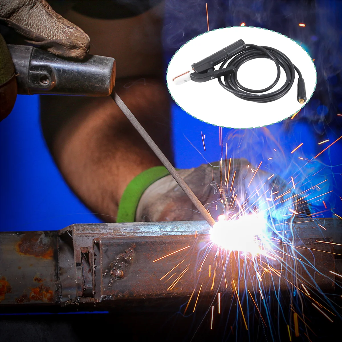 ABKY-High Quality 300 Arc Welding Clamp Electrode Welding Holder 3Meter Cable EN60974-12