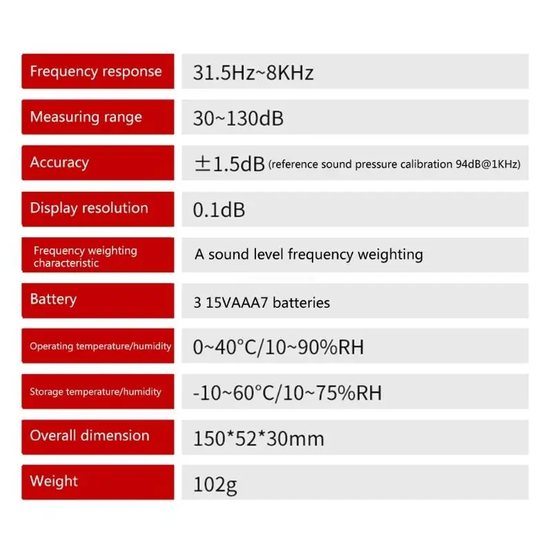 Digital Sound Level Meter 30-130dB Decibel Noise Measurement Hand Noise Tester Dropship 3