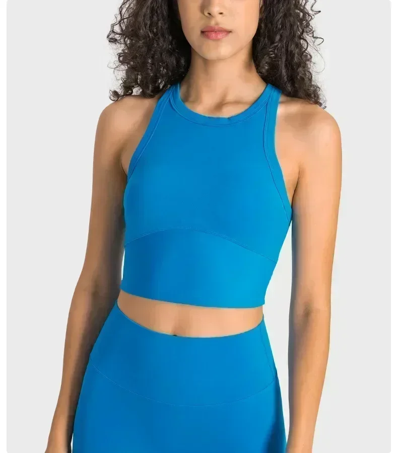 Lemon Yoga Fitness Sports Tank Top Bra with Chest Pad Breathable Crop Underwear Gym Trainning Jogging Bralette Women Clothing