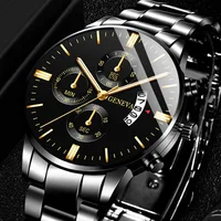 Fashion Men Stainless Steel Watch Luxury Calendar Quartz Wrist Watch Mens Business Watches for Man Clock Montre Homme 1