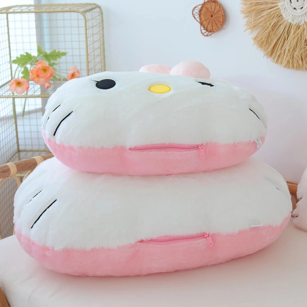 Big Size Sanrio Hello Kitty Plush Toy Sanrio Stuffed Anime Kitty Cat Plushies Doll Hug Pillow Sofa Bed Back Plushies Xmas Gifts