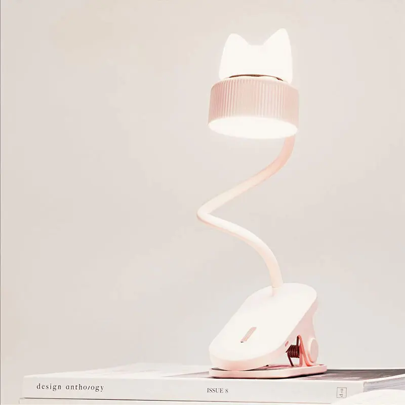 

Reading LED Bed Table Clamp Cat Night Light 2 in 1 for Bed Headboard Book Clamp Light 360 Flexible Gooseneck Clip Table Lamp