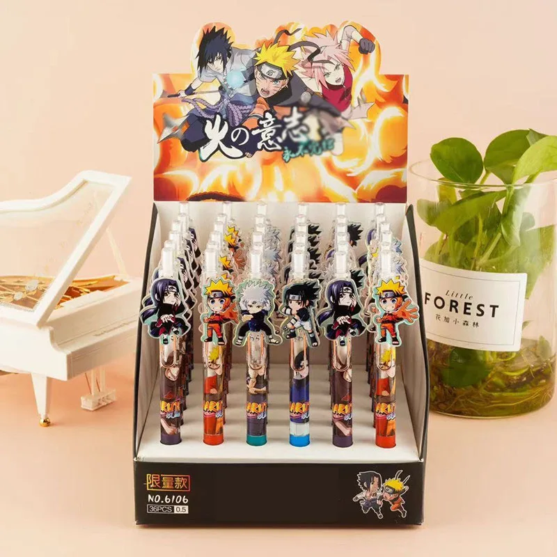 

36 pcs/lot Kawaii Ninja Clip Gel Pen Cute 0.5mm black ink Neutral pens School Office Writing Supplies Stationery gift