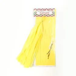 Rose Gold Iridescent DIY Tissue Paper Tassel Garland Set - Party Decoration Supplies (Yellow)