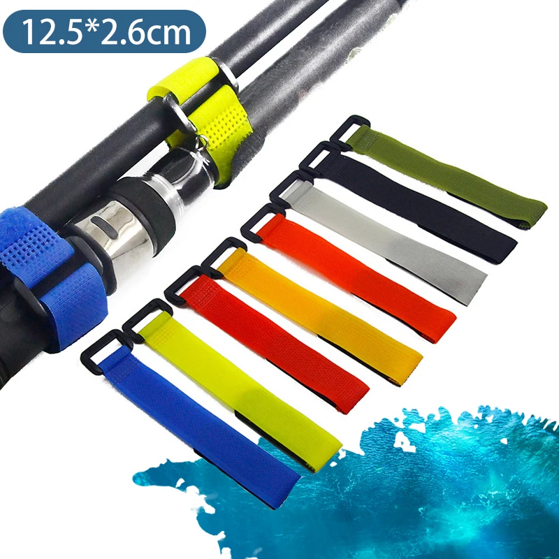 CRAZY SHARK 2/4/6pcs Fishing Rod Holder Straps Fishing Rod Ties Fishing  Pole Straps Fishing Belt Outdoor Fish Accessories