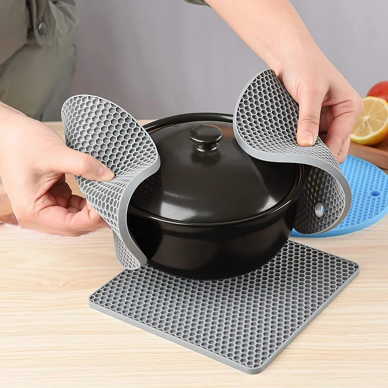 Trivet Mats, Silicone Trivet Mat 8 Set, Rubber Hot Pot Holders, Non-Slip Silicone  Kitchen Mats, Hot Pot Pans Holders Hot Pads for Table & Counter, Kitchen  Trivets for Pots & Hot Dish