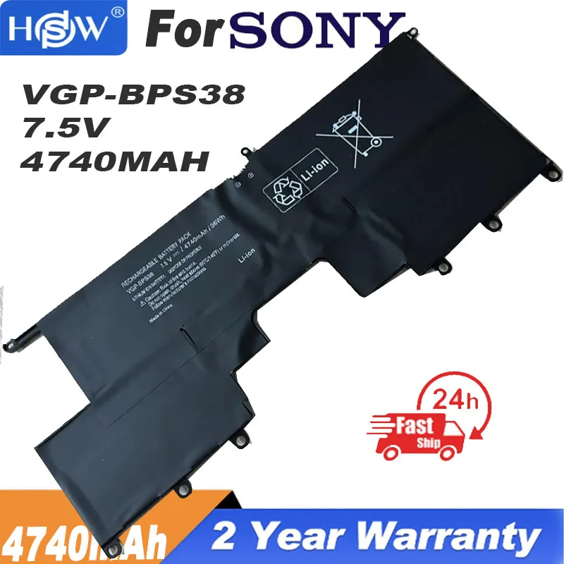 

Новая аккумуляторная батарея для ноутбука SONY VAIO PRO11 PRO13 SVP1321BPXB SVP13216PG SVP132A1CM SVP11217SCS BPS38 7,5 V 4740mAh