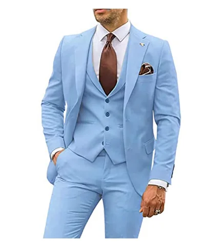 Men Suits Business Casual Groom Tuxedos Party Suit Notched Lapel 3 Piece （Blazer + Vest + Pants）Slim Fit Costume Homme