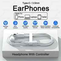 Type C Headphones Wired Earbuds For Xiaomi Redmi Poco Oneplus Google OPPO Huawei Honor Samsung Earphones Laptops Tablet Headset