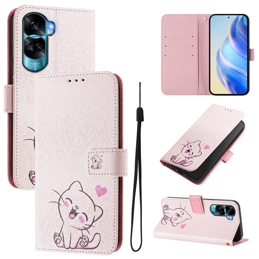 Phone Case Honor 90 70 Lite Pro Smart 5G Card Slot Wallet Flip Cases Protective Cover