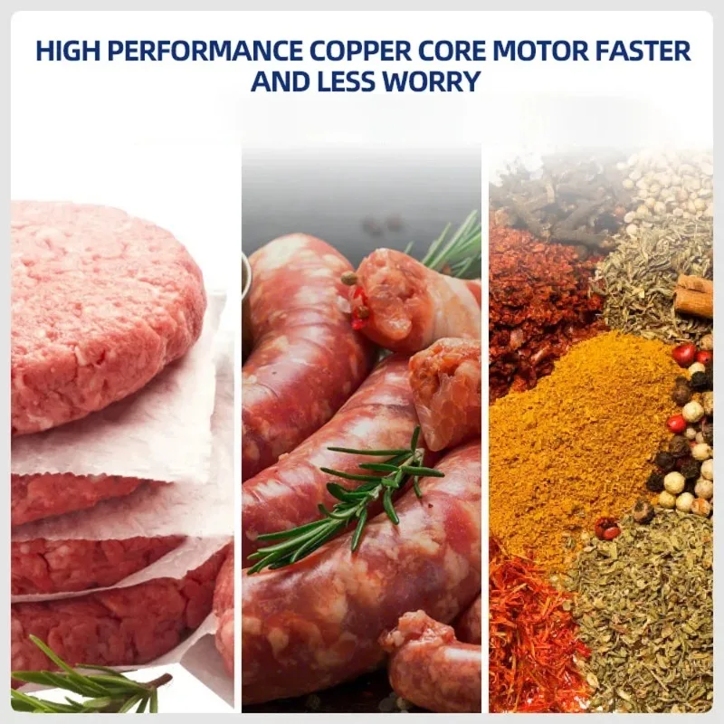 Commercial Meat Chopper Mincer Large Power Electric Meat Grinder Food Crusher Processors Sausage Stuffer Tritatutto 990w 4