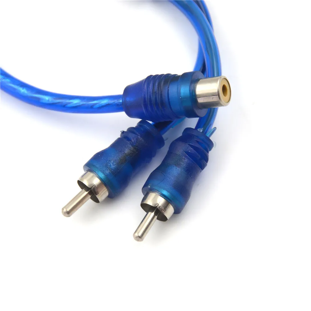 1 RCA Female To 2 Male Splitter Stereo Audio Y Adapter Cable Wire Connector