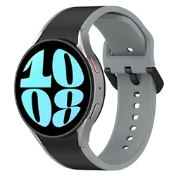 Premium Silicone No-Gap Strap Bracelet for Watch 7 40MM 44MM (Black grey)