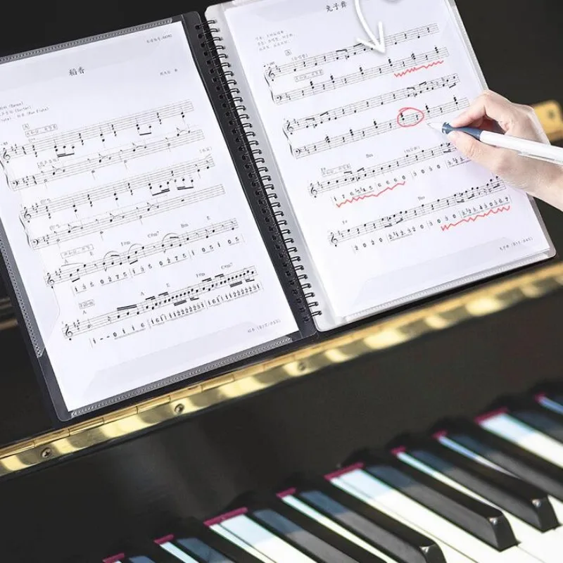 Dépliant anti-reflet pour dossier de partition de piano, produits de  classement, feuilles de musique A4, notes de musique modifiables -  AliExpress