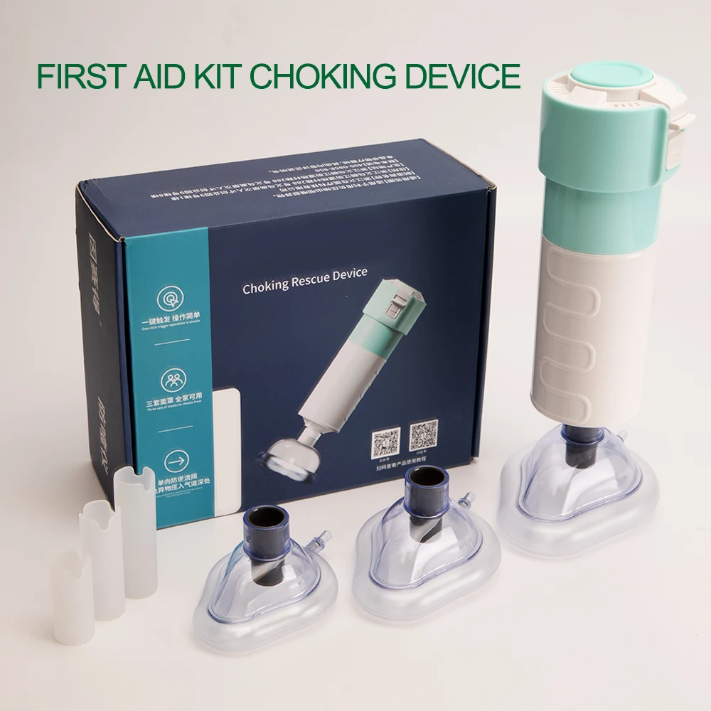First Aid Anti Choking Rescue Device Automatic for Adults Kids with 3 Different Sizes Masks Home Airway Assist Emergency Kit