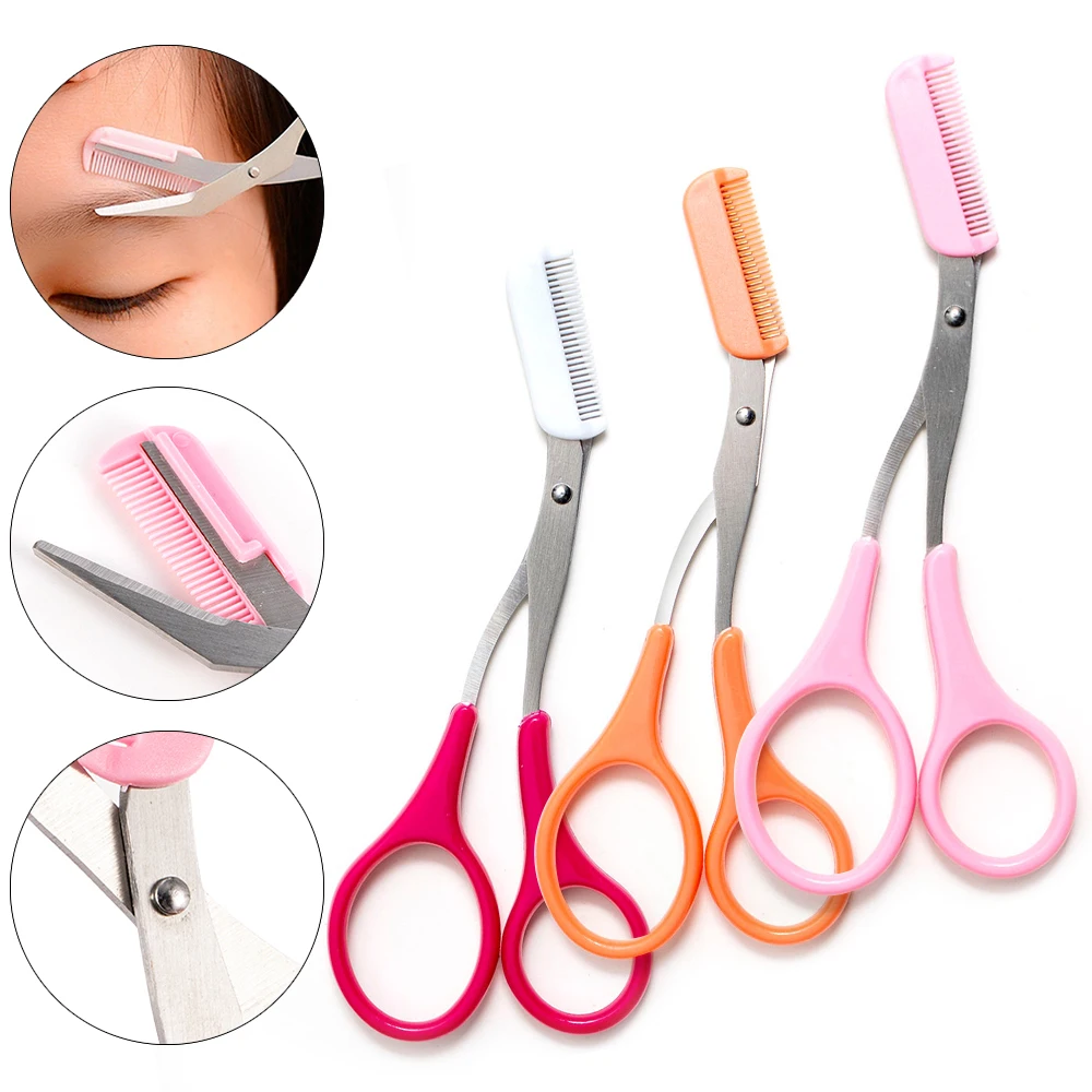Stainless Steel Facial Hair Removal Shaver Cutter Eyebrow Trimmer Scissors Color Titanium Comb Removable Makeup Accessories eyebrow trimmer set eyebrow trimmer eyebrow razor set hair shaver eyebrow razor facial hair remover eyebrow scissors stainless steel scissors hair remover eyebrow trimmer blade
