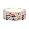 NEW 1PC 10M Deco Retro Botanical Mushrooms and Leaves Washi Tape for Scrapbooking Planner Adhesive Masking Tape Cute Stationery 2