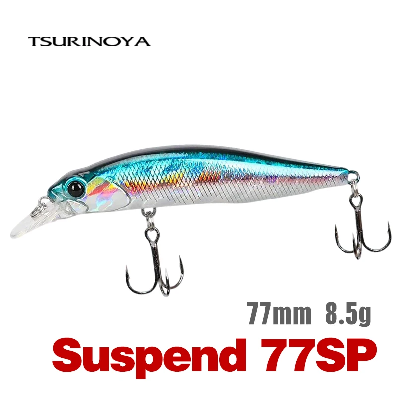 TSURINOYA Jerkbait Suspending Minnow Angelköder 77SP DW101 77mm 8,5g 0,7-0,9m Hecht Barsch Künstliche Hartköder Wobbler Köder