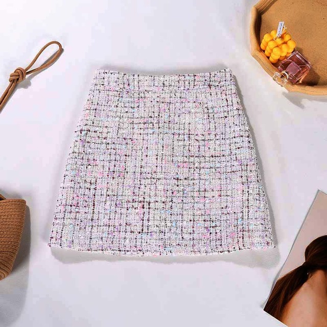 Skirt Mini Skirts Autumn and Winter Korean Style High Waist Tweed Hip Skirt Sexy Skirt for Sex Pencil Skirt 2022