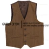 Men's Suits Vests Deep V Neck Simple Herringbone Tweed Slim Fit Single Breasted Business Men's  Waistcoat  For Wedding 2