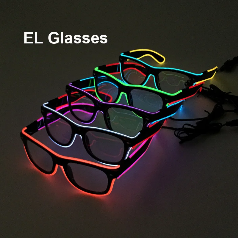 Two Colors Mixed Glowing Rave Party Sunglasses Novelty Luminous LED