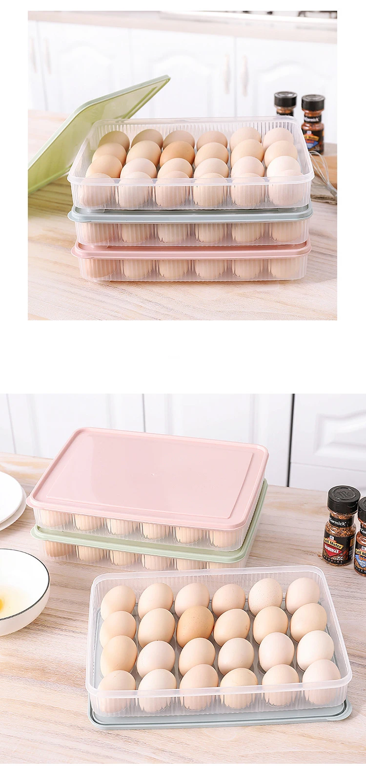 Boîte De Rangement à œufs HENDI OVOBOX 120 - 8 Plateaux PET, Capacité 120 œufs, Transparente, Pour Frigo GN2/3