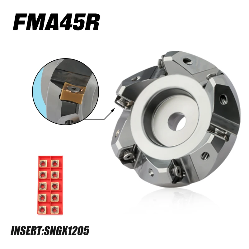 Face Mill Cutter – Fast Feed Milling Cutter Head with SNGX1205 Carbide Inserts for CNC Metal Machining & Surface Finishing 6