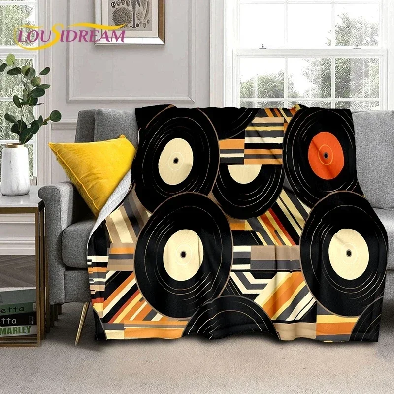 Vinyl Record Music DJ Screen Tape Soft Flannel Blanket for Bed Bedroom Sofa Picnic,Throw Blanket for Cover Outdoors Leisure Gift 4