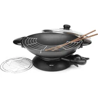 Electric Wok, 5 Qt, Black,Power Consumption : 120V 60Hz 1500W,heat up rapidly and maintain the heat,EASY TO HANDLE & CLEAN 1