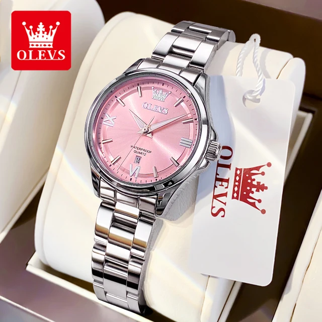 OLEVS 3668 Women Watch Simple Roman Scale Waterproof Luminous Watch Luxury Automatic Date Women Quartz Watch Fashion Item Reloj
