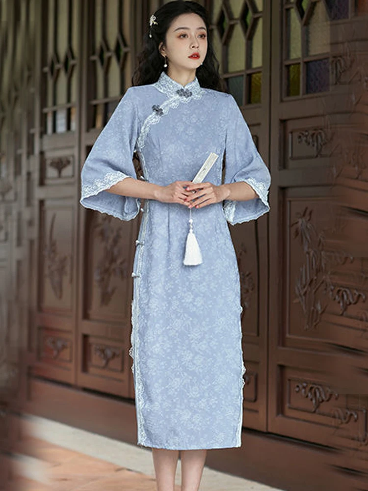  ġ Cheongsam ߱ ü Ÿ Qipao ̺ 巹  ڽ Hanfu Cheongsams 巹 Ƿ