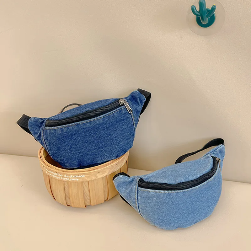 Denim Kids Girls Bag Crossbody Baby Chest Bag for Boys Accessories Portable Children Messenger Bag for Travel