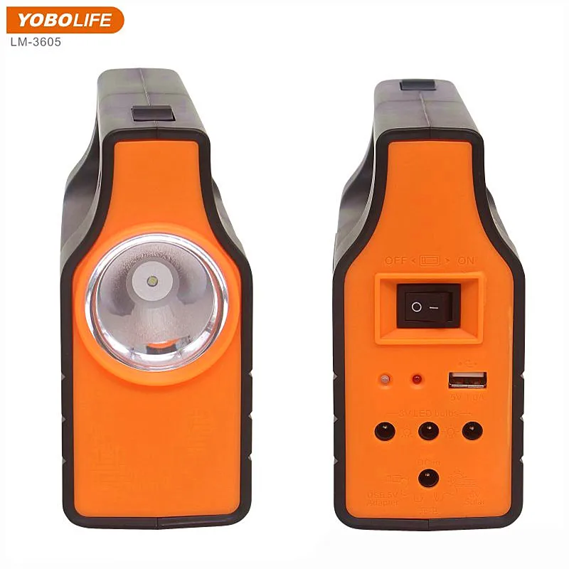 YOBOLIFE solar power kit with 3LED bulbs for outdoor lighting with mobile phone charging