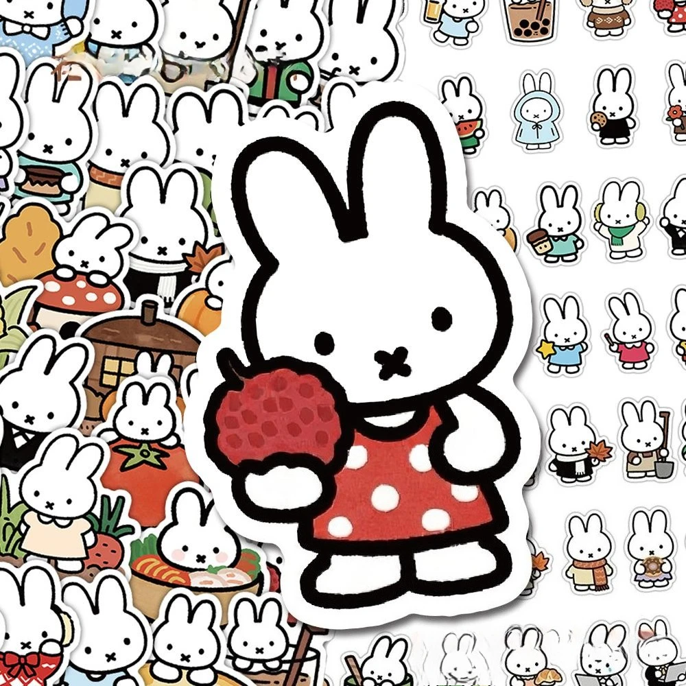 Miffy Cartoon-Animations-Merchandise, niedliche, kreative Aufkleber, personalisierte, zweidimensionale, dekorative Aufkleber für Handkarten, Großhandel – Detail 2
