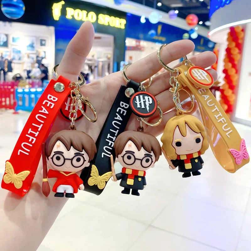 Harry Potter Portachiavi Kawaii Anime Personaggio Portachiavi Charms Scuola Di Stregoneria Hogwarts Hermiones Accessori Ciondolo Regali
