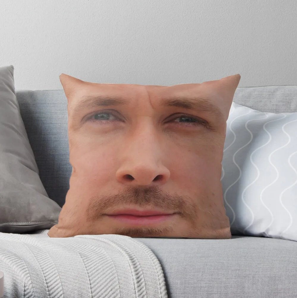 Ryan Gosling Face Throw Pillow Cuscino Seduto