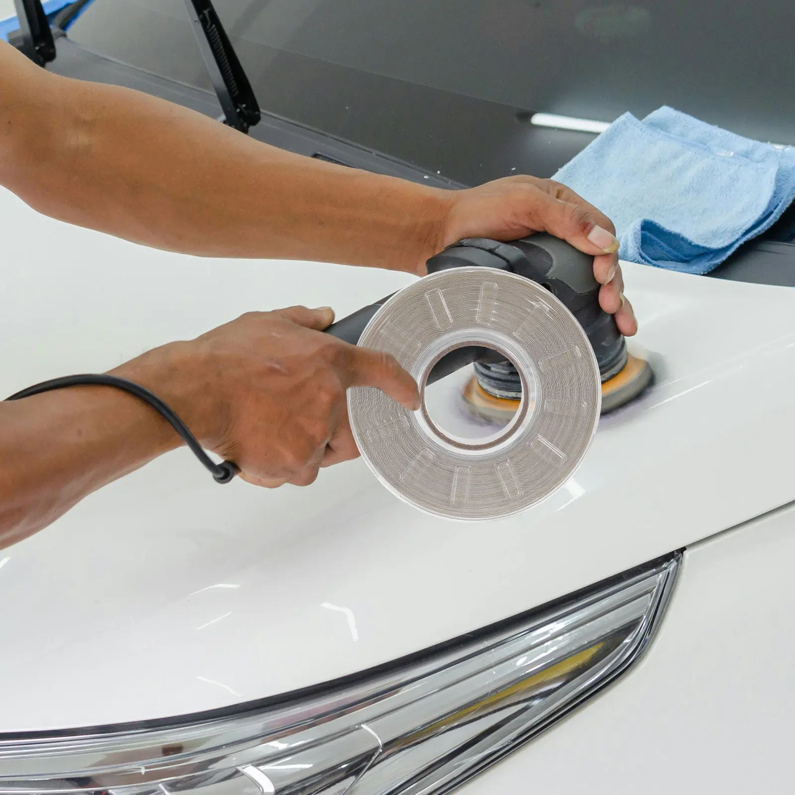 1롤 엣지 커팅 와이어 테이프 8Mm X 32. 흰색 내한성 자동차 랩핑 테이프 (비닐 커팅, 자동차 디테일링, 도색용)