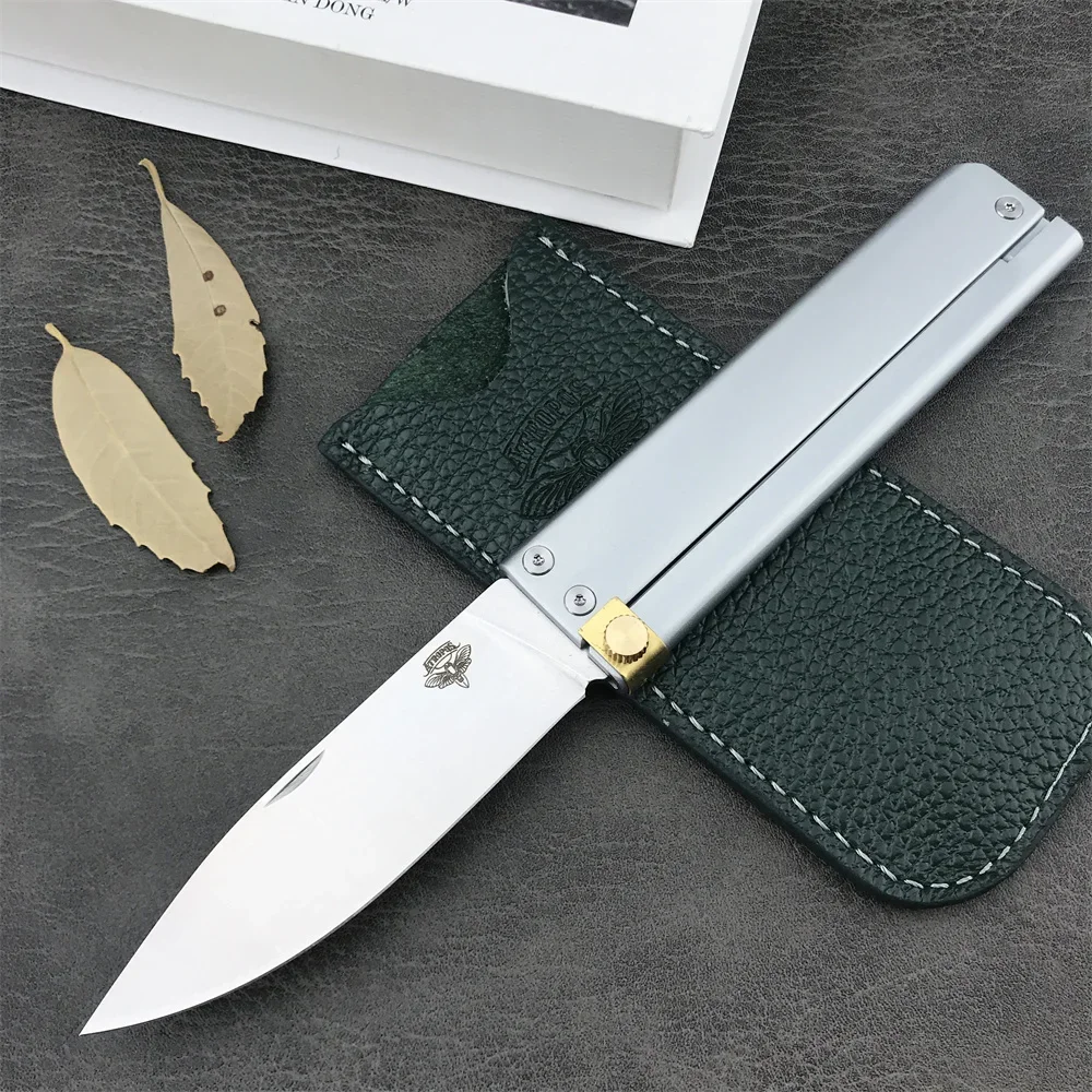 

Tactical Russian ATROPOS Trapper Flipper Folding Knife D2 Blade Aluminium Alloy Handle Outdoor Camping EDC Cutting Pocket Tools