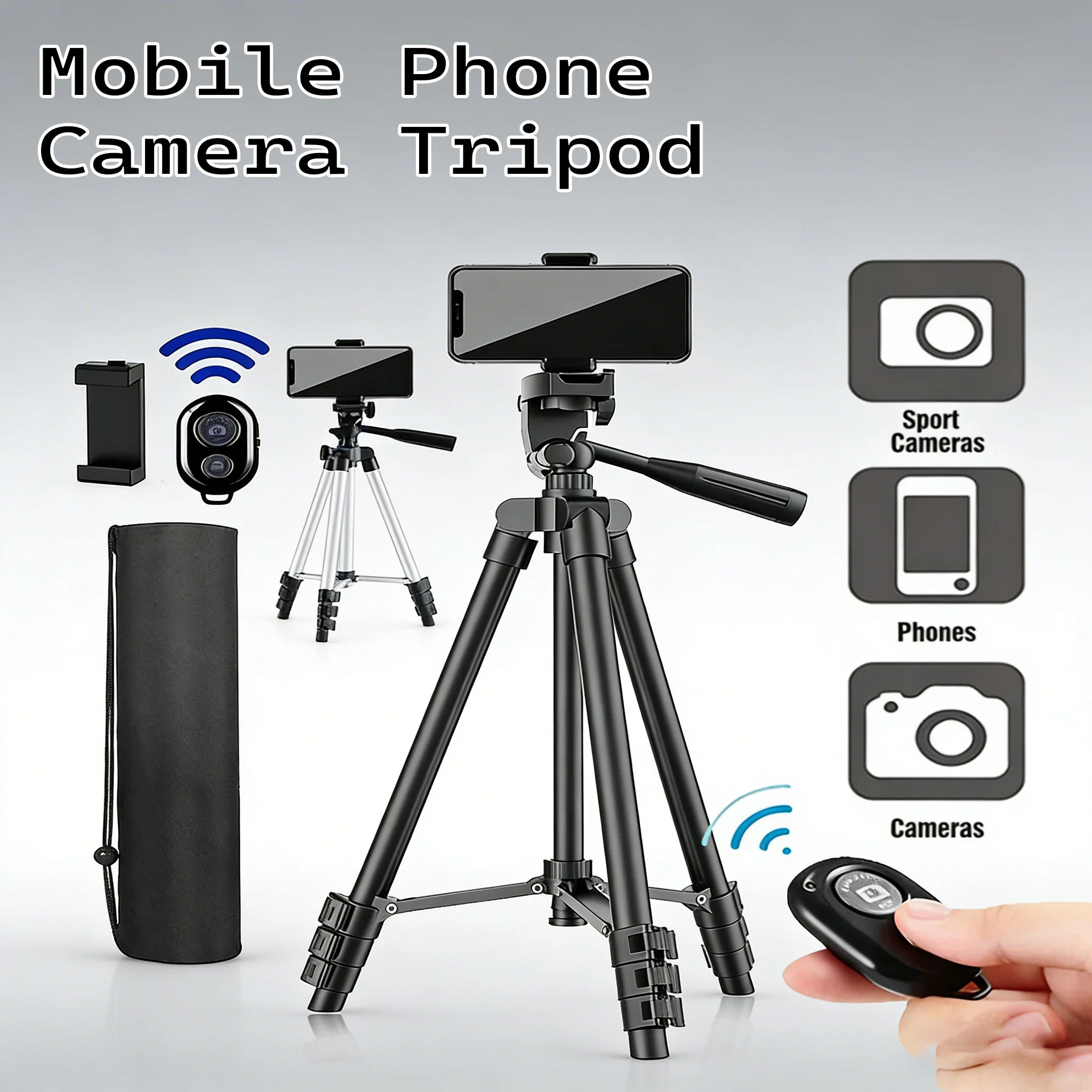 Universal Extendable Tripod Stand For Mobile Phones With Bluetooth_voghion.com