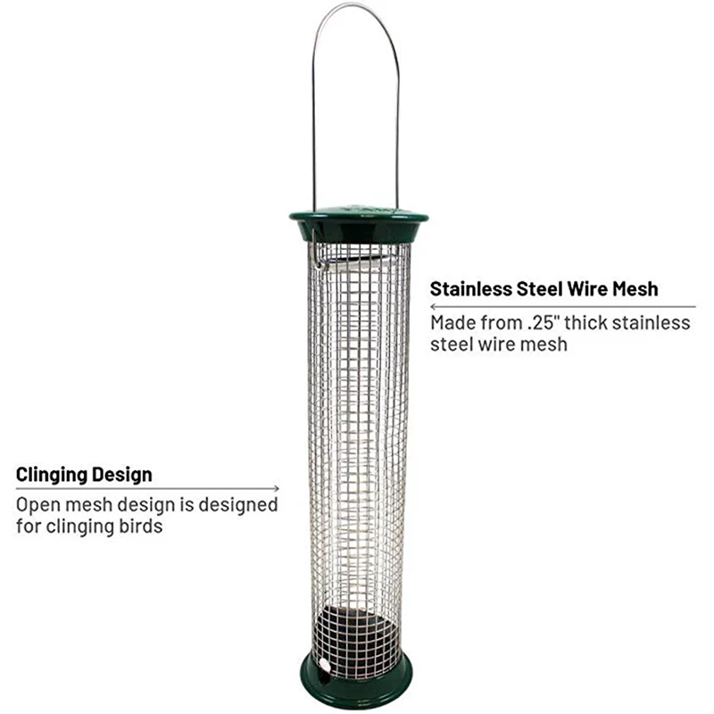 Outdoor Mesh Bird Feeder Hanging Hook Food Dispenser Multiple Hole Garden Balcony Porch Pet Supply Accessory