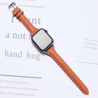 Bracelet en cuir mince pour bracelet de montre Apple 44mm 45mm 41mm 40mm 38mm bracelet pour femme iWatch série 9 8 7 6 5 4 3 SE Ultra 2 49mm 5